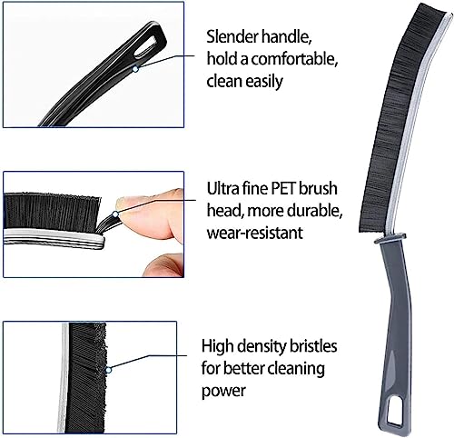 4PCS Gap Cleaning Brush, Bathroom Gap Cleaning Brush for Household, Dead Corners Multifunctional Brushes, for Bathroom, Kitchen Tiles Window Slots, Hard Bristle Cleaning Brush (Black and White)