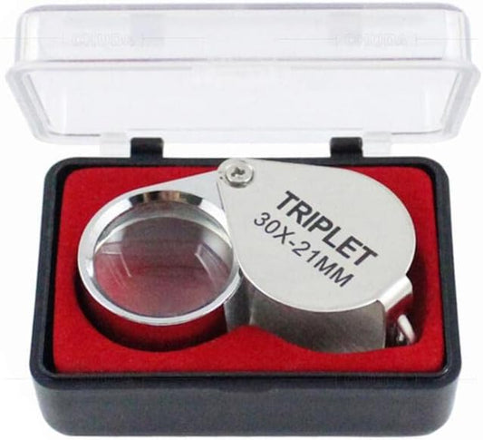 Folding Mini 30x21mm Loupe Magnifying Rotating Jewelers Eye Glass Magnifier Silver 202153