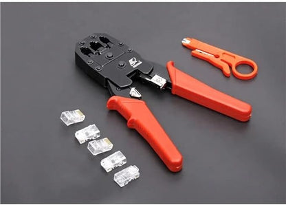 RJ45 Crimping Tool Kit - Professional CAT5, CAT6 Ethernet Crimper Kit with Klein Crimping Tool - Includes RJ-45 Crimping Tool and CAT6 Termination Kit - Perfect Network Cable Crimping Tool Kit