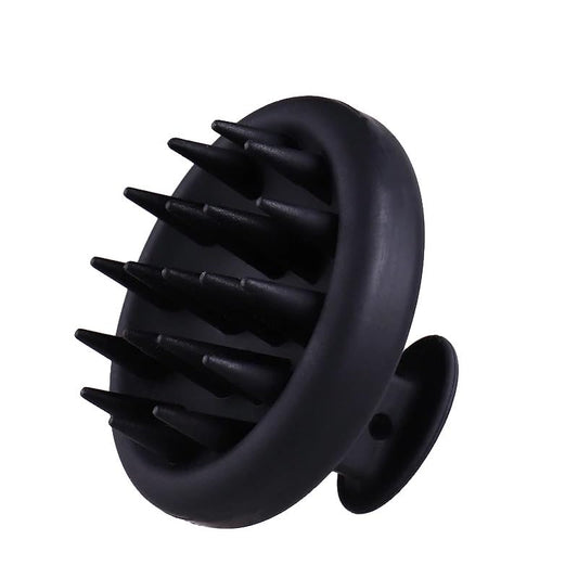 Silicone Hair Scalp Shampoo Brush, Shower Scalp Scrubber with Soft Bristles for Hair Growth & Dandruff Removal, Exfoliator, Wet Dry Hair Scalp Care for All Hair Types (Black)